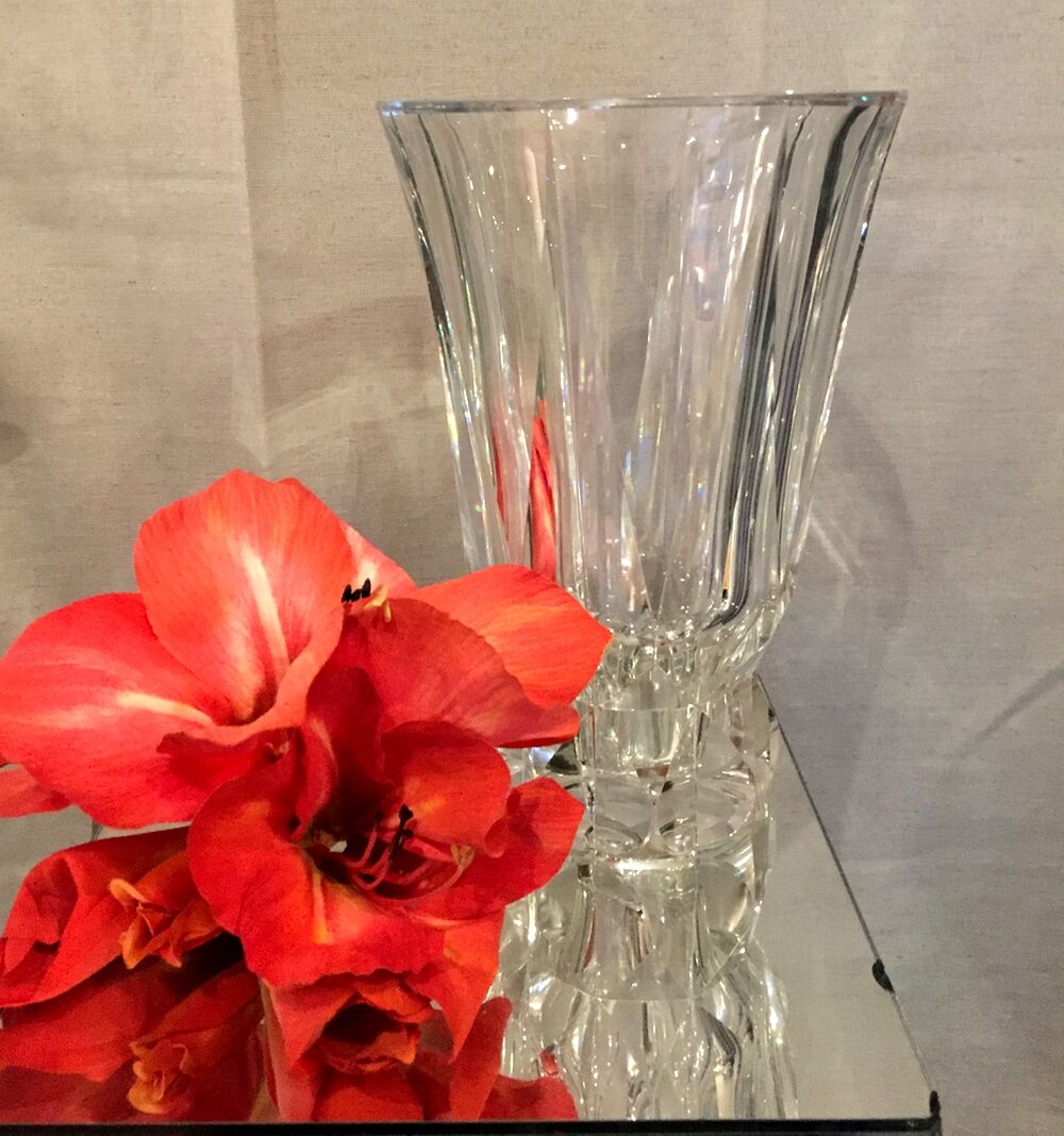 Crystal vase cut st louis model florida