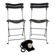 Pair of Celestina chairs by Marco Zanuso for Zanotta in black leather.