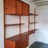 Danish vintage modular wall shelf, 1960