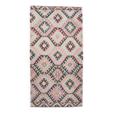 Tapis Kilim Vintage Pastel Fait Main, Motifs Géométriques Turcs, 175x336 Cm
