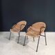 Mid-Century Modern Rattan Armchairs, France, 1950s, Set of 2