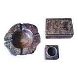 Tobacco set including a vintage stone ashtray.