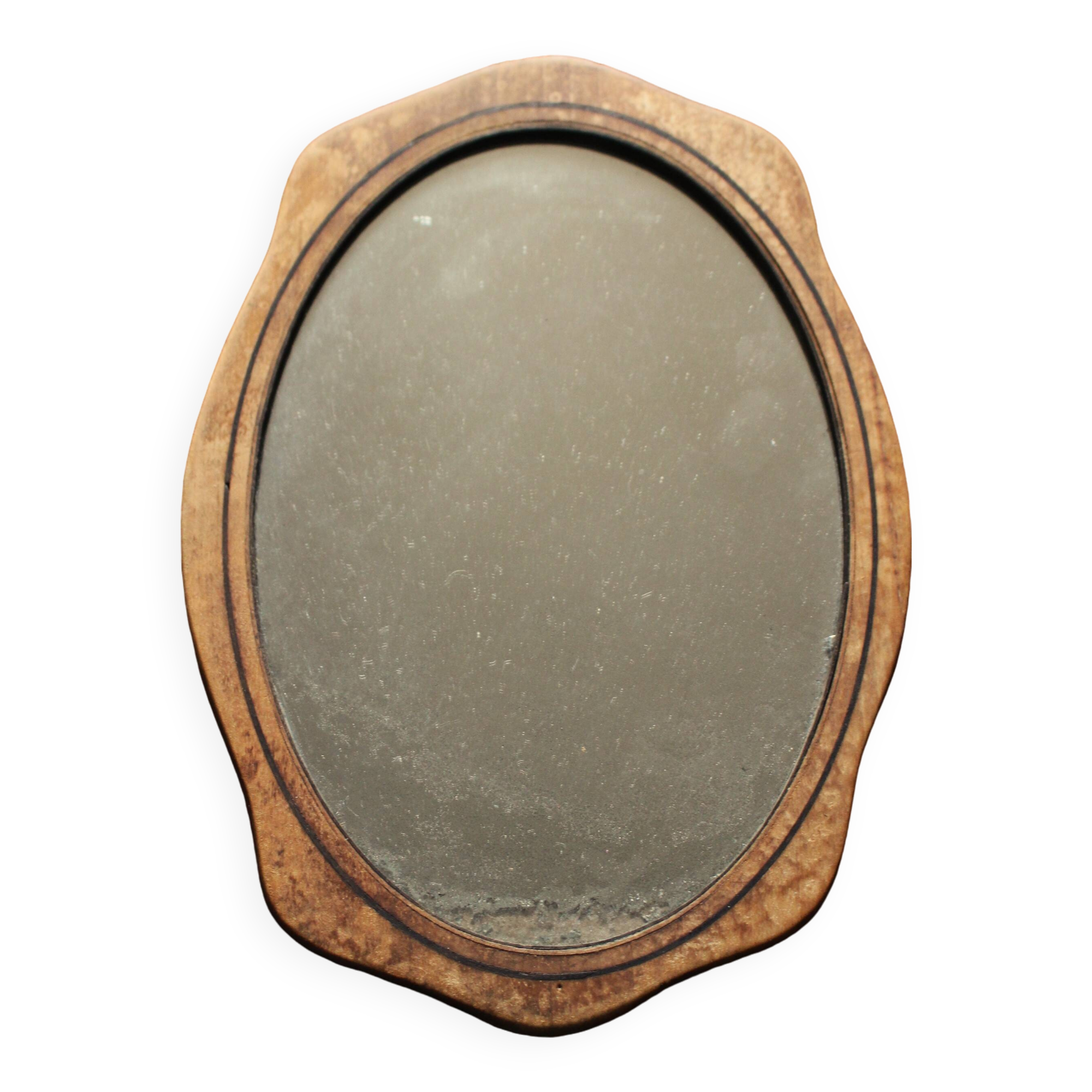 Small old wooden mirror