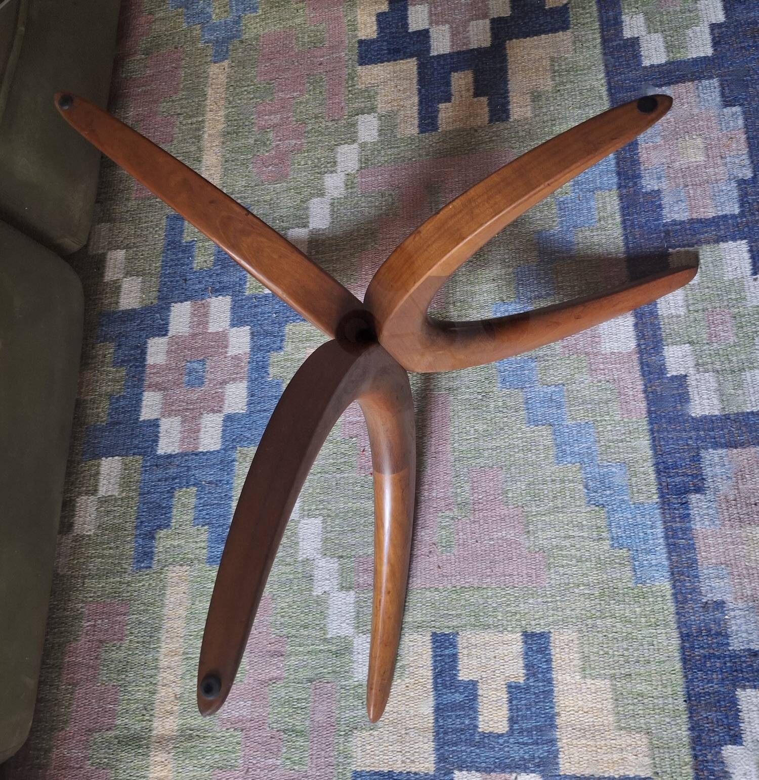 Mid century Danish teak coffee table with circular glass top, 1960s