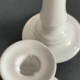 Antique White Ceramic Candlesticks