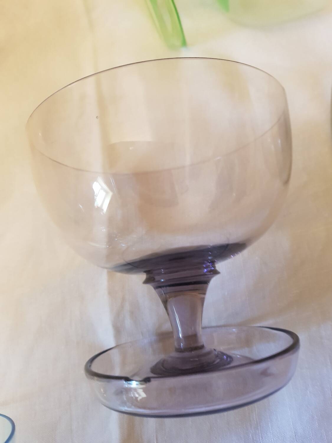 Set of 6 coloured stem glasses