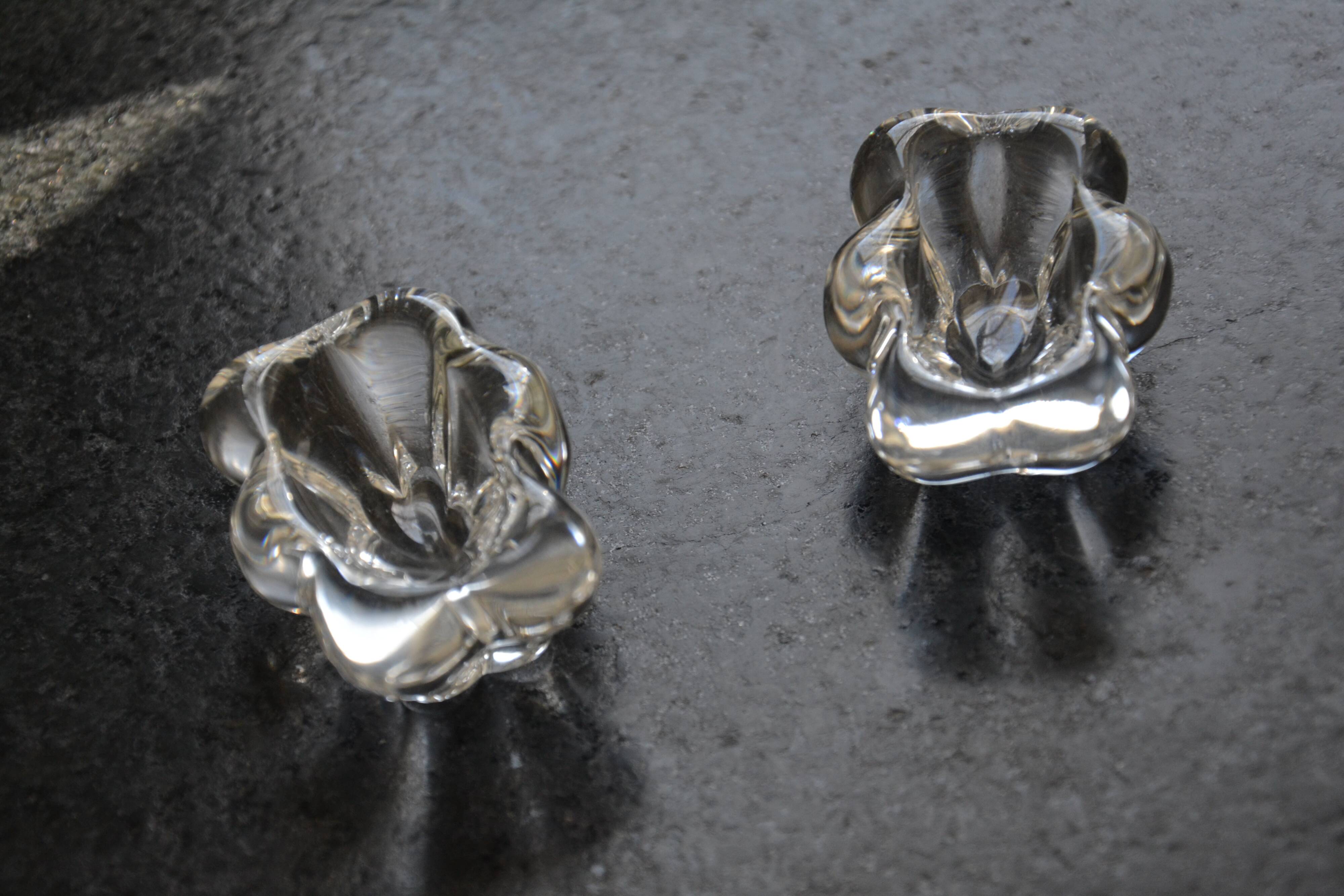 Pair of crystal salt cellars