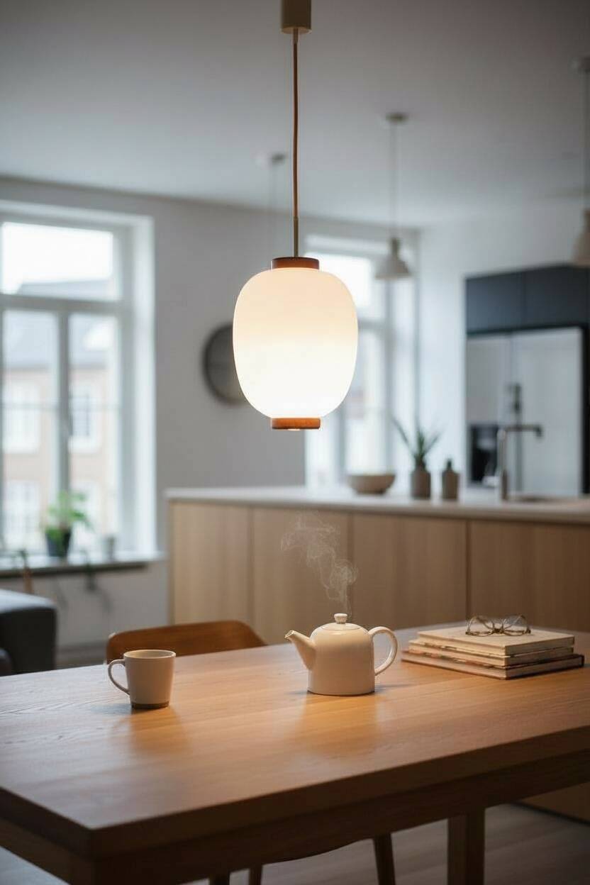 "Teak-Kina" pendant light, Bent Karlby for Lyfa, 1950s