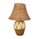 Lamp in rattan and ceramic vintage 1970