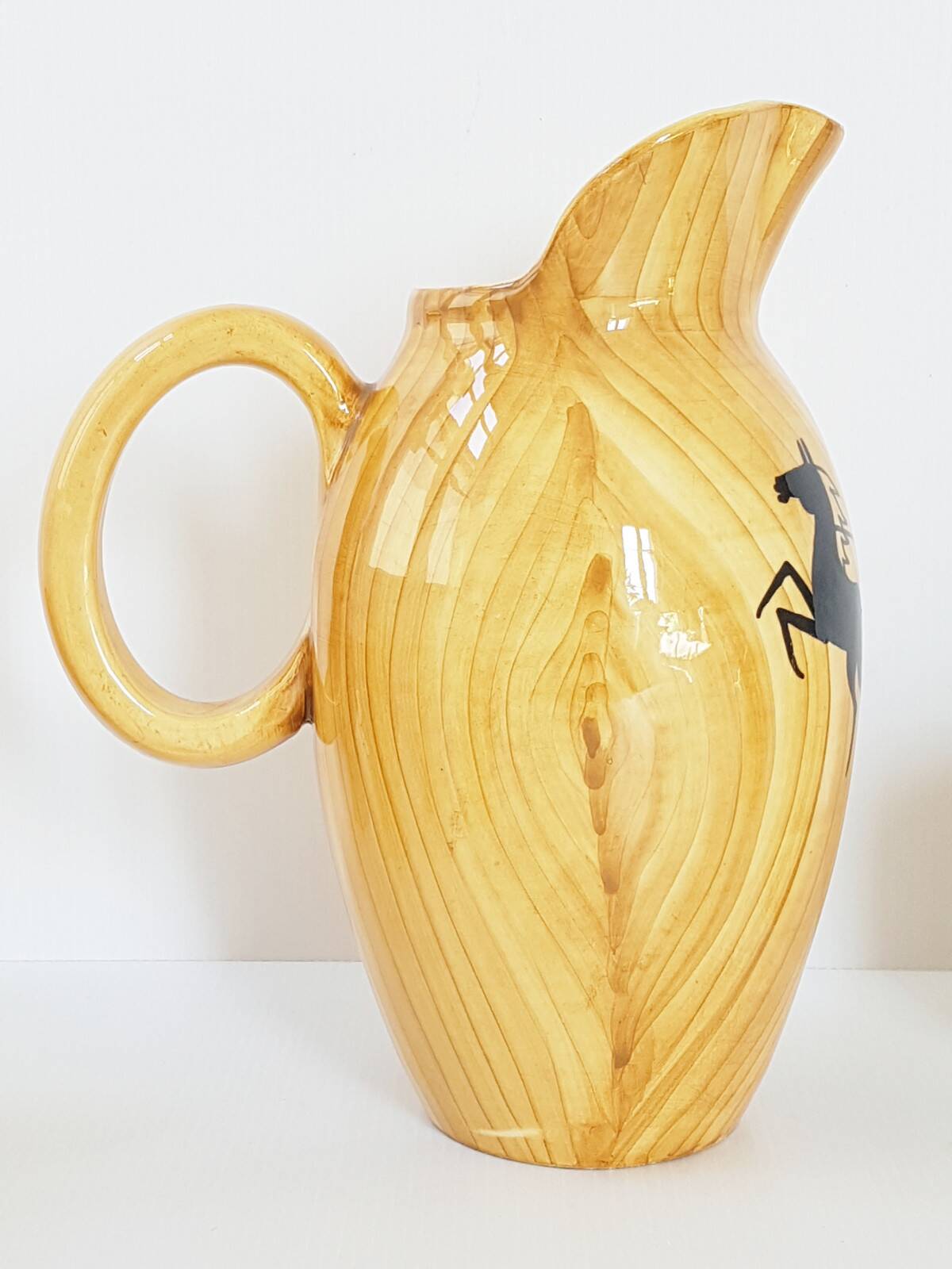 Service a orangeade grandjean jourdan vallauris ceramic faux-wood 1950 vi