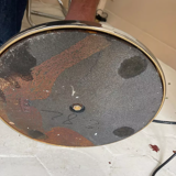 Vintage modernist floor lamp Saint Germain Lumière, brass, France 1980