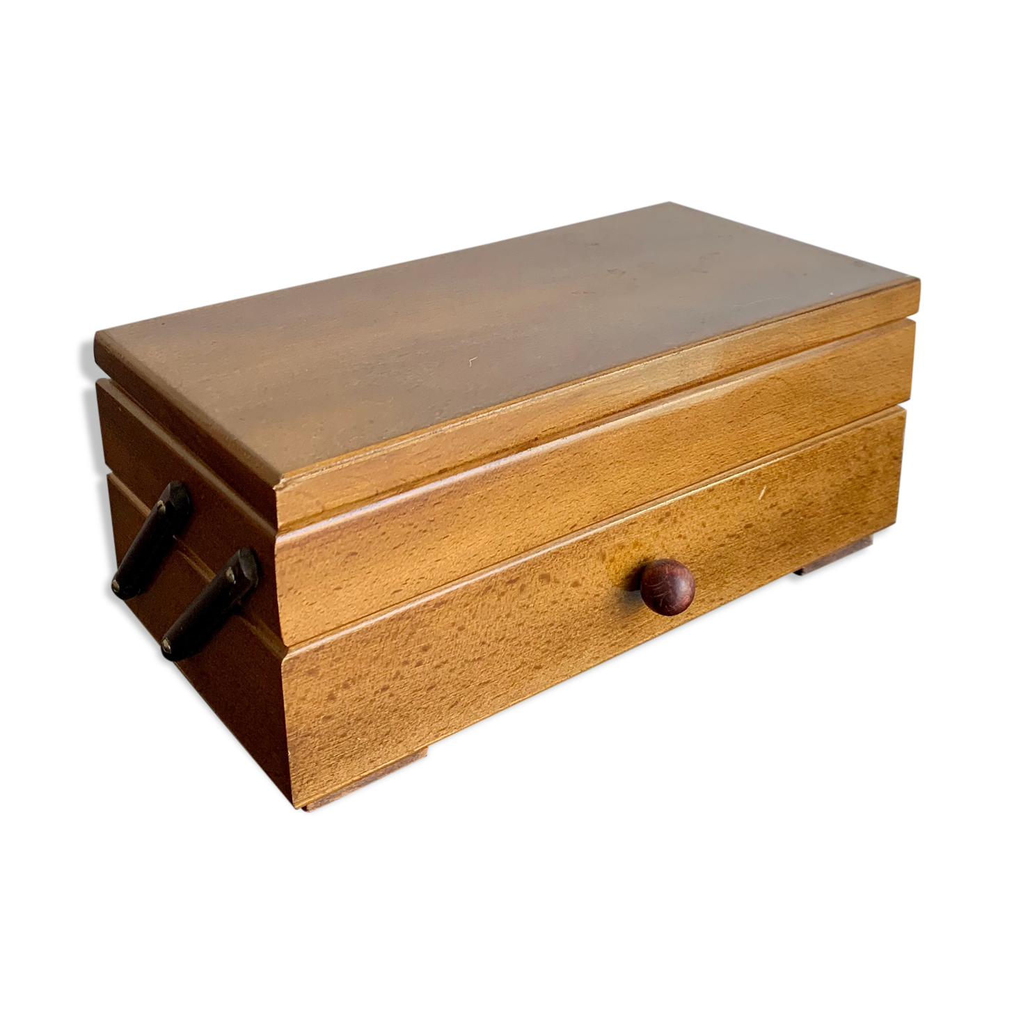 Wooden sewing basket, 1960s