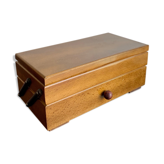 Wooden sewing basket, 1960s