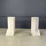 Vintage travertine Carlo Scarpa style dining table, 1970s