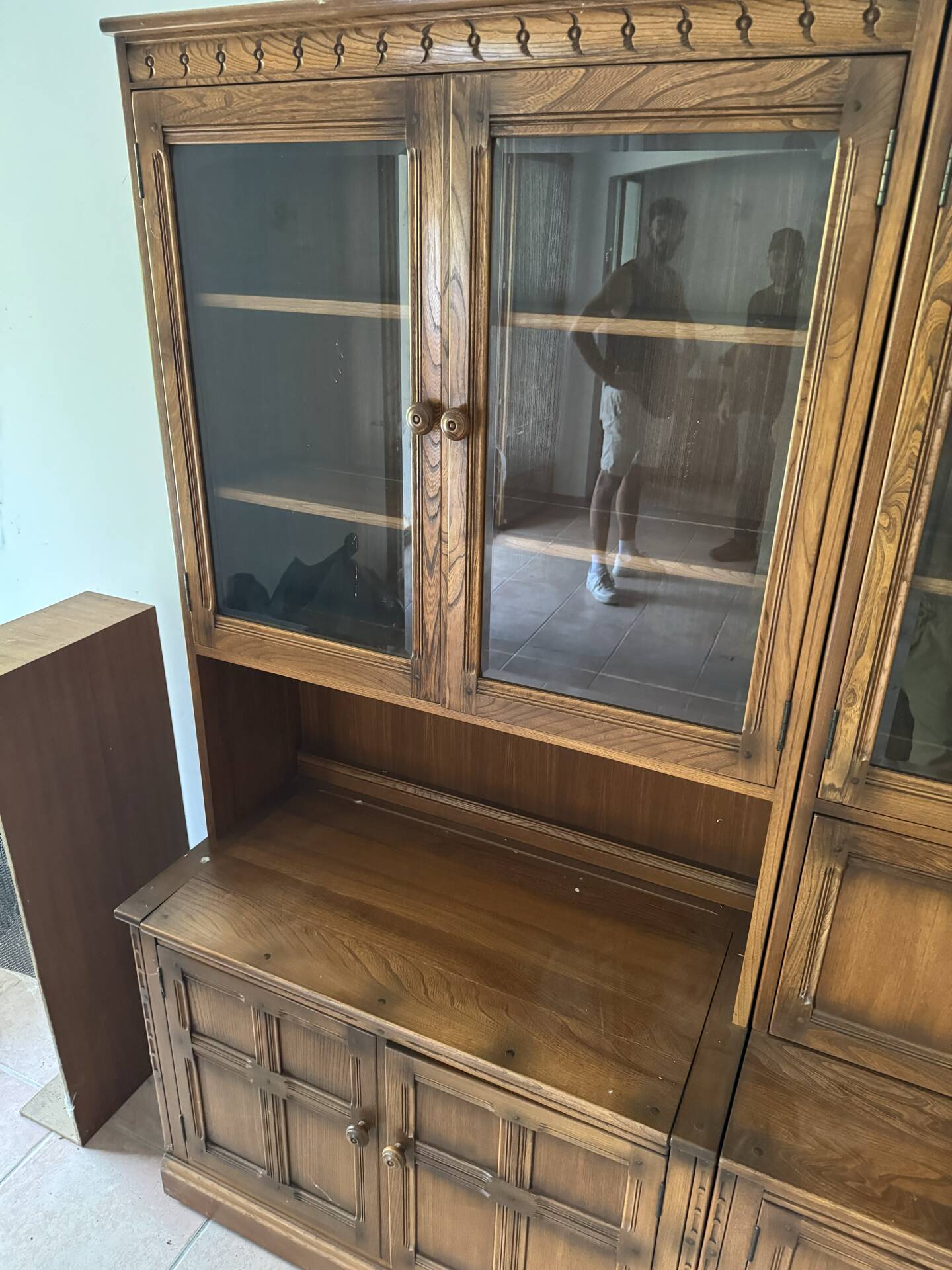 Ercol library cabinets storage England in elm