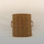 Corbeille à papier en bois & rotin