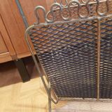 Modernist magazine rack in metal and wood