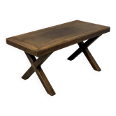 Table basse brutaliste 70's Chêne massif