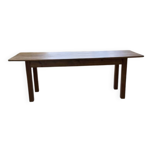 Table de ferme en noyer 2m10 années 50
