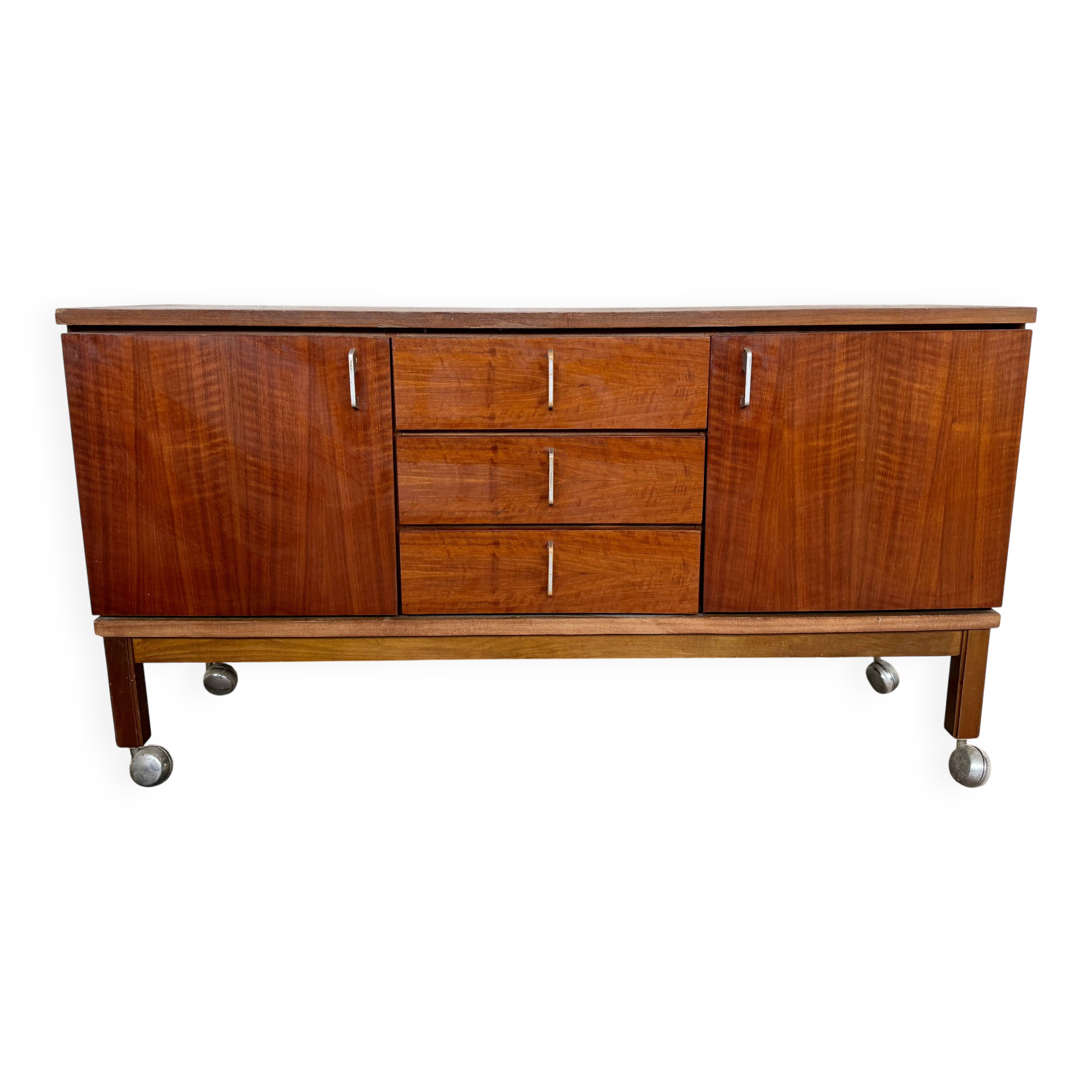 ✨ Vintage wooden sideboard – 3 drawers, 2 doors – Retro furniture ✨