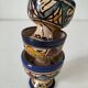 Trio of Moroccan ceramic egg cups from Fez, stamped