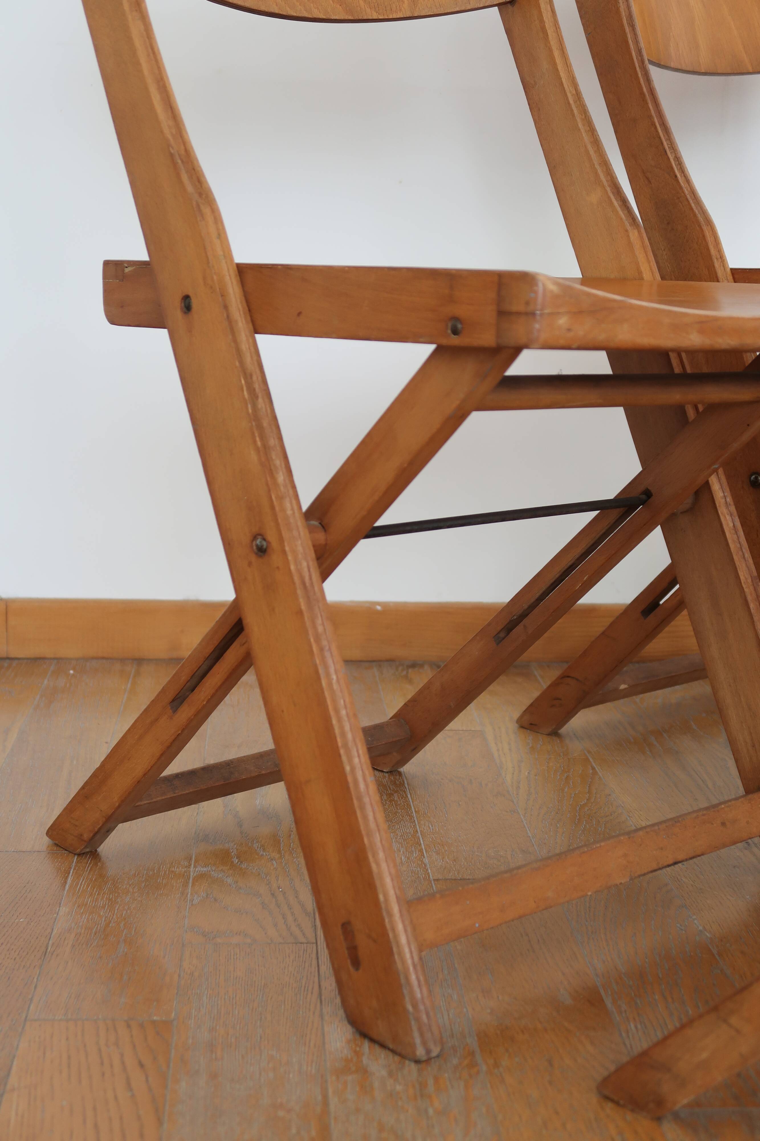 Set of 4 folding chairs in wood 70