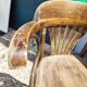 Curved wooden bar stool