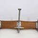 Wall-mounted coat rack in wood and metal with 3 hooks