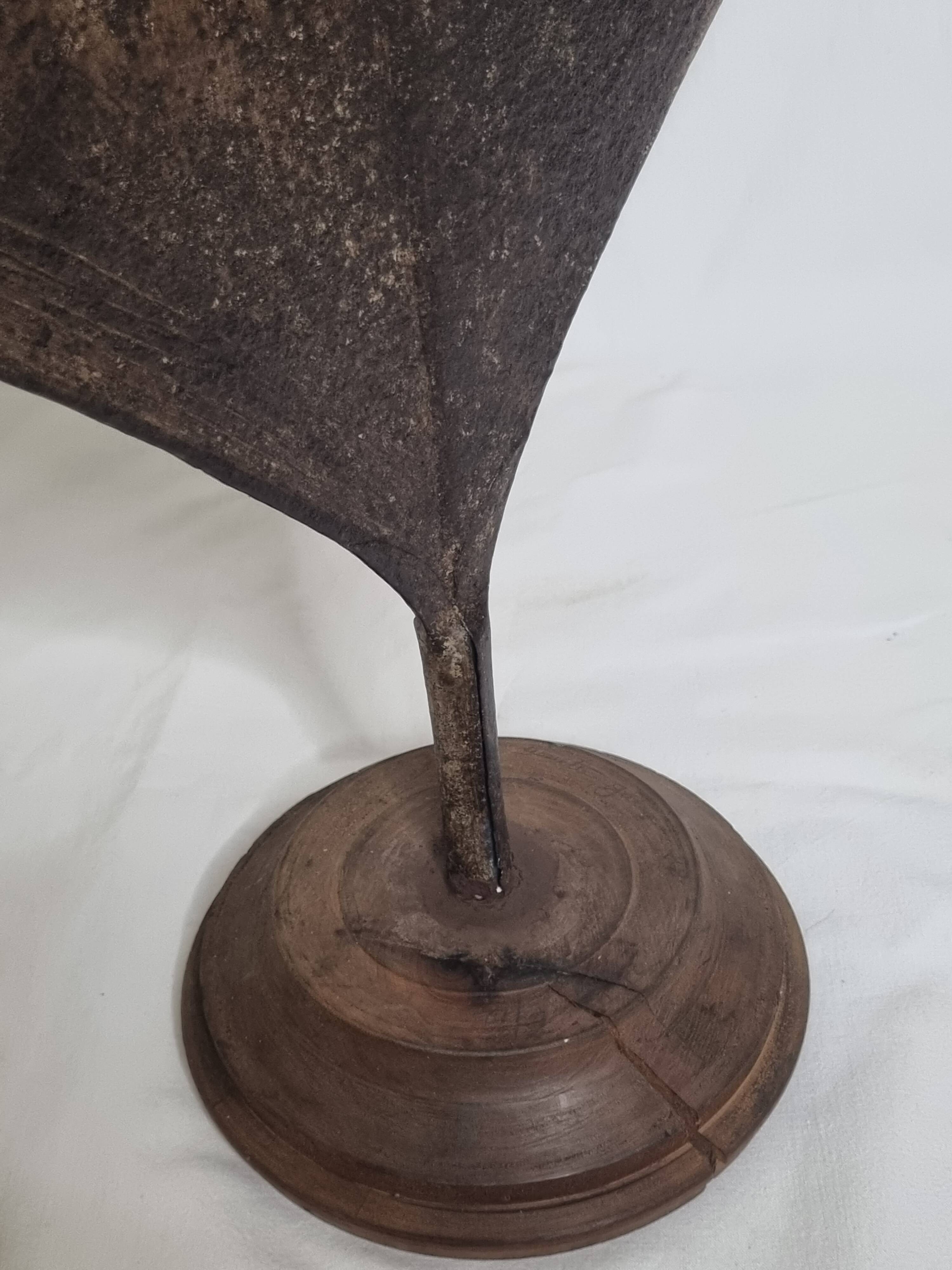 Large Topoké coin, also known as Liganda, wrought iron, sculptural, late 19th century, 160 cm