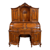 cylinder desk in carved walnut – Louis XV period – 18th century