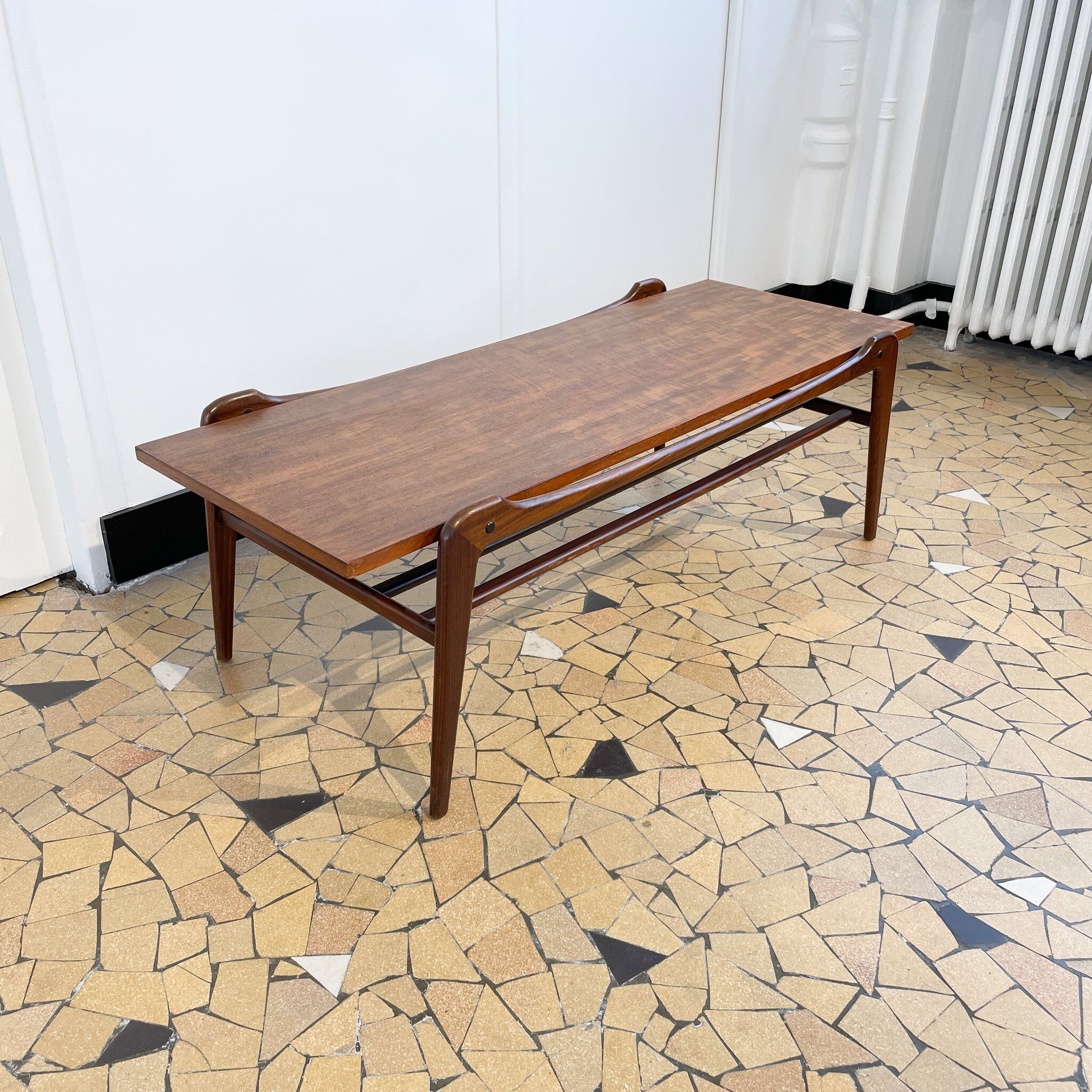 Scandinavian coffee table compass legs