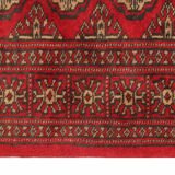 Handwoven bokhara runner rug traditional red motif runner carpet- 77x247cm