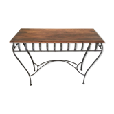 Console châtaignier et fer forgé