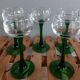 Verres à vin blanc d'Alsace pied vert