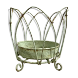 Green metal plant door