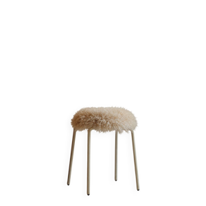 Tabouret rond beige écru