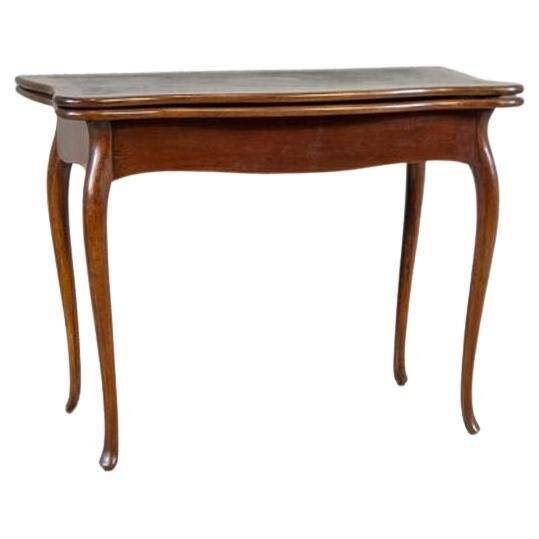 19th-Century Mahogany Wood & Veneer Console Table, 1890s