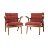 Paire de fauteuils en chêne des années 1960, tchécoslovaquie