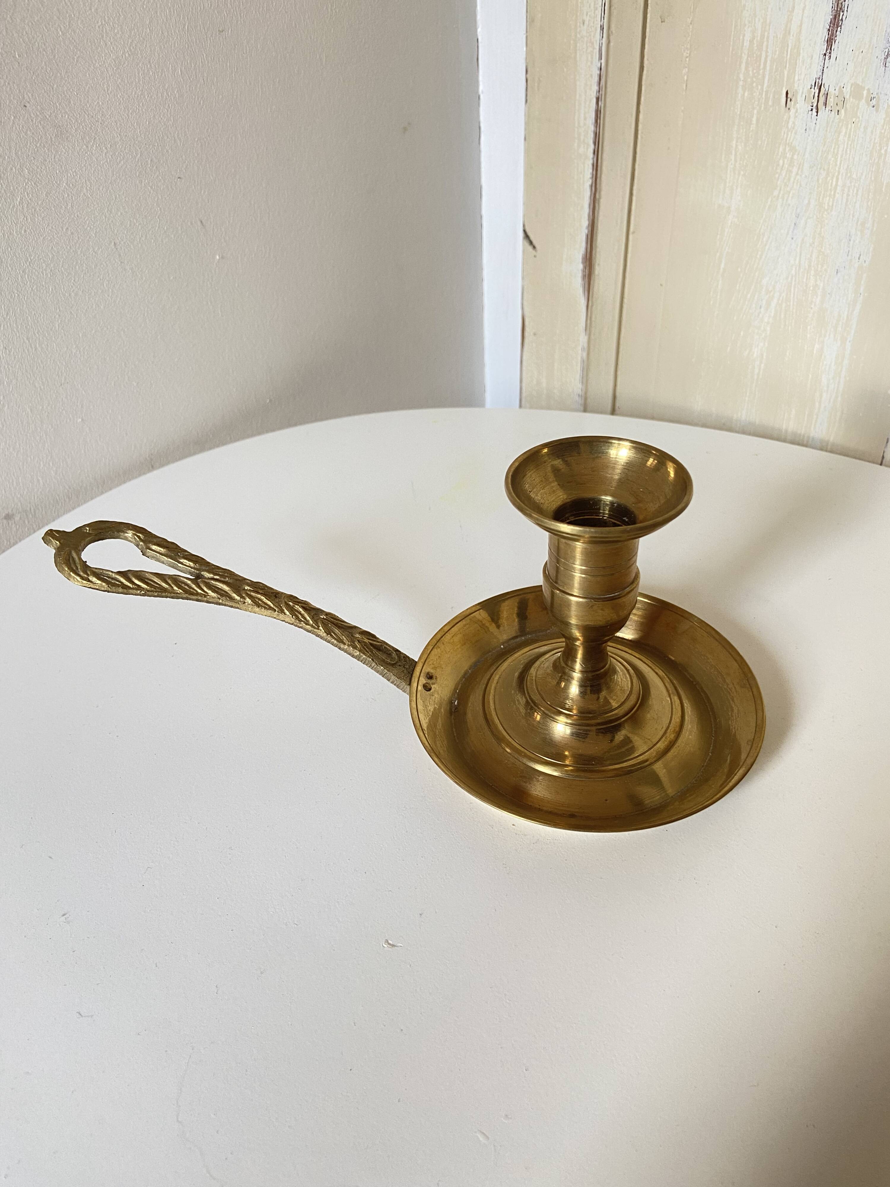 Very pretty Old Brass Candlestick - "Cell Rat" Type - Country Decoration