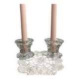 2 Reims glass candle holders