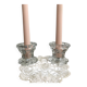 2 Reims glass candle holders