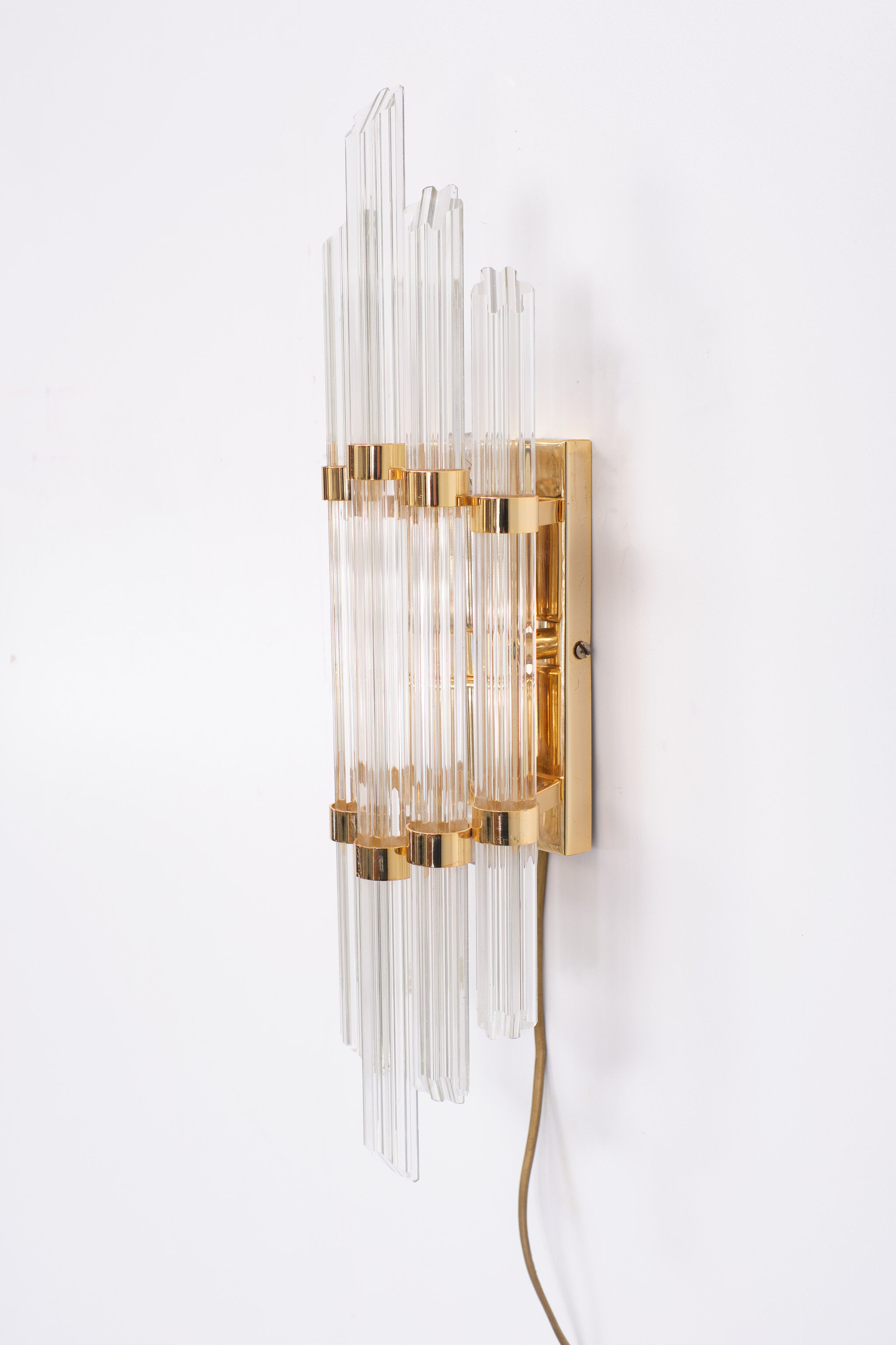 Crystal glass venini wall lamp, 1970s