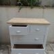 English commode of beautiful craftsmanship enhanced in pearl grey.