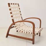 Art-deco adjustable armchair, designed by Jindrich Halabala,Restored,1930's