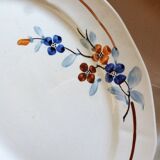 2 vintage Sarreguemines dishes, table service dishes with floral hand decoration