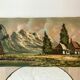 Oil painting on canvas landscape vintage mountains signed mollin