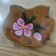 Ceramic butter dish with floral motif, signed Poët-Laval