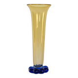 Glass vase “Amber & Cobalt Blue,” Swedish design, 1960s, manufacturer: Orre