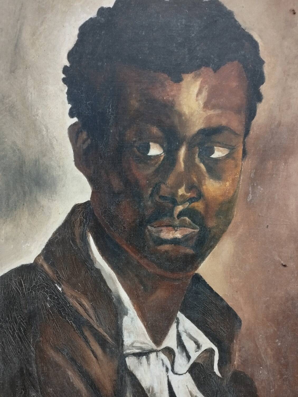 Painting portrait of man oil on canvas