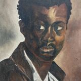 Painting portrait of man oil on canvas